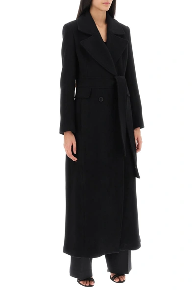 Shop Msgm Double Breasted Coat In Wool Blend