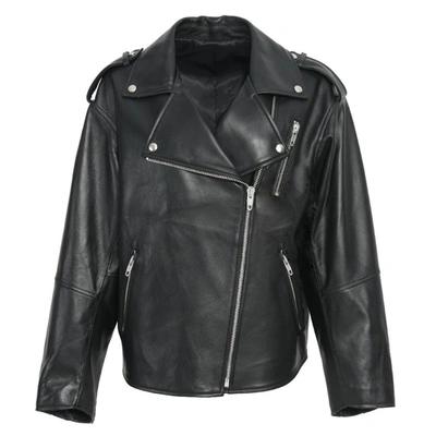 Shop Wanan Touch Elvis Jacket In Black Lambskin