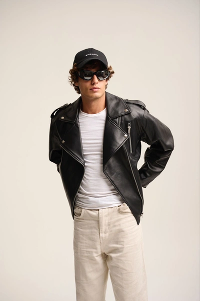 Shop Wanan Touch Elvis Jacket In Black Lambskin