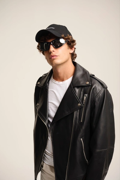 Shop Wanan Touch Elvis Jacket In Black Lambskin