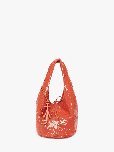 Shop Jw Anderson Mini Sequin Shopper Bag In Orange