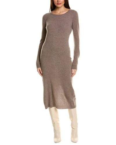 Shop Philosophy Bateau Neck Cashmere Midi Dress In Brown