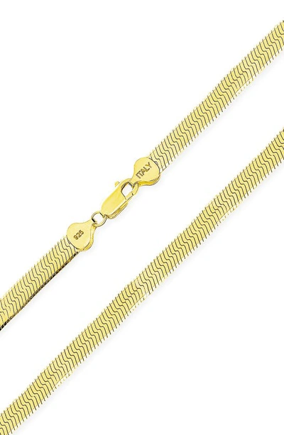 Bling Jewelry Herringbone Chain Necklace In Gold-tone