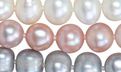 Delmar Triple Strand Multicolor Freshwater Pearl Necklace In White Multicolor