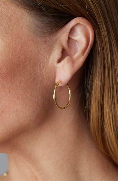Savvy Cie Jewels Irregular Hoop Earrings In Gold