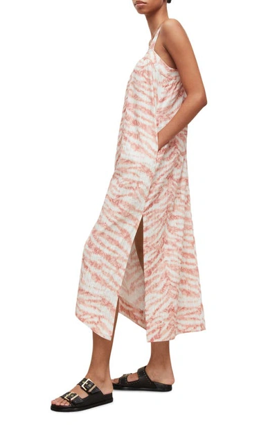 Shop Allsaints Arielle Areias Cotton Shift Dress In Pink/ Bleach Orange