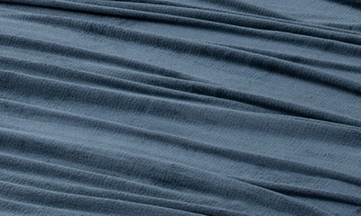Woven & Weft Solid Plush Velour Sheet Set In Denim Blue