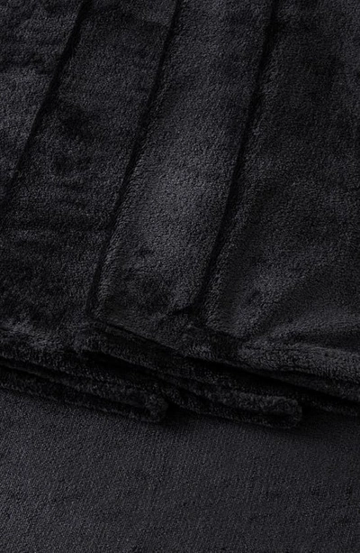 Woven & Weft Solid Plush Velour Sheet Set In Black