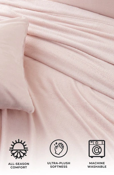 Shop Woven & Weft Solid Plush Velour Sheet Set In Blush Pink