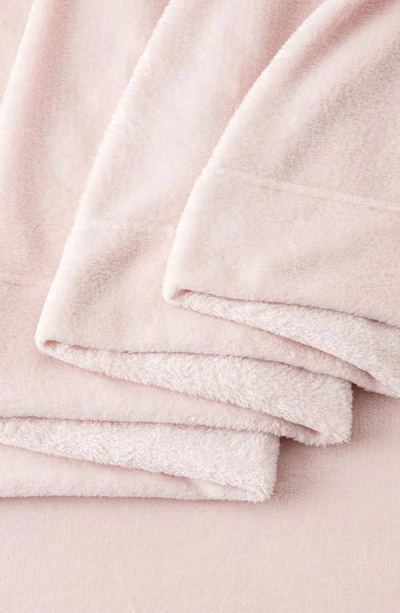 Shop Woven & Weft Solid Plush Velour Sheet Set In Blush Pink