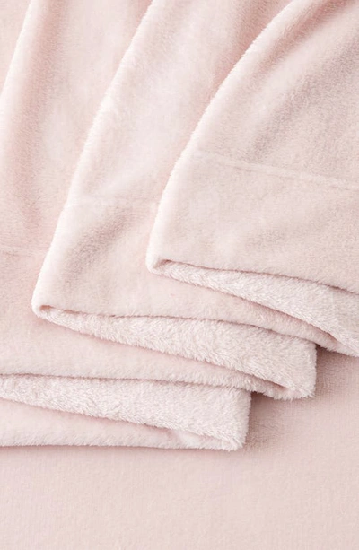 Woven & Weft Solid Plush Velour Sheet Set In Blush Pink
