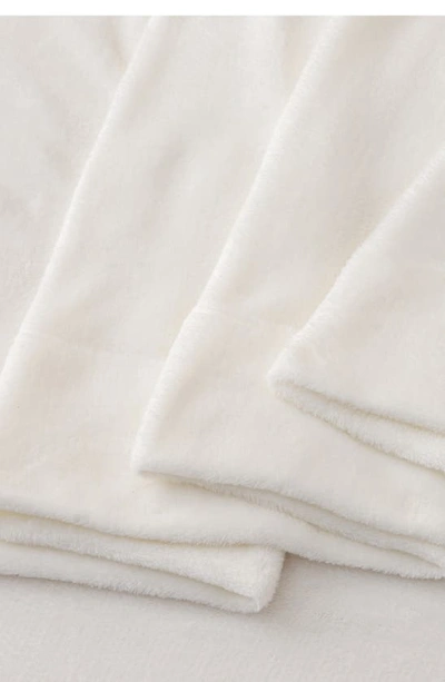 Shop Woven & Weft Solid Plush Velour Sheet Set In Off White