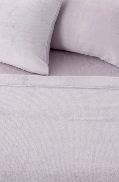 Shop Woven & Weft Solid Plush Velour Sheet Set In Lilac