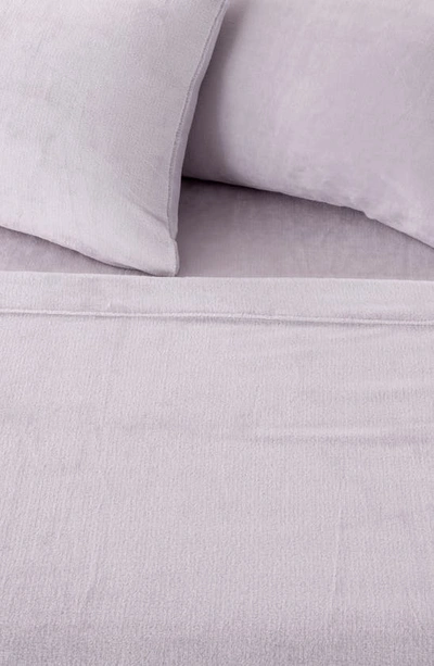 Woven & Weft Solid Plush Velour Sheet Set In Lilac