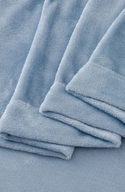 Woven & Weft Solid Plush Velour Sheet Set In Pearl Blue