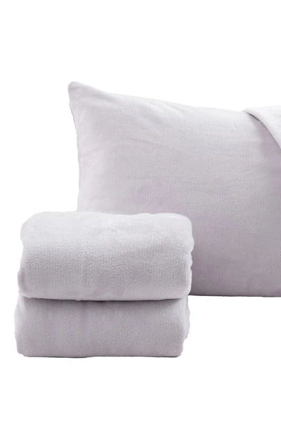 Shop Woven & Weft Solid Plush Velour Sheet Set In Lilac