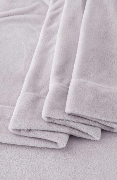 Shop Woven & Weft Solid Plush Velour Sheet Set In Lilac