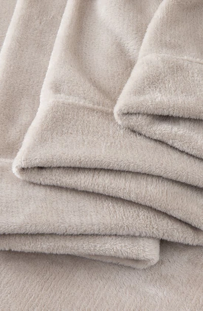 Shop Woven & Weft Solid Plush Velour Sheet Set In Stone Grey
