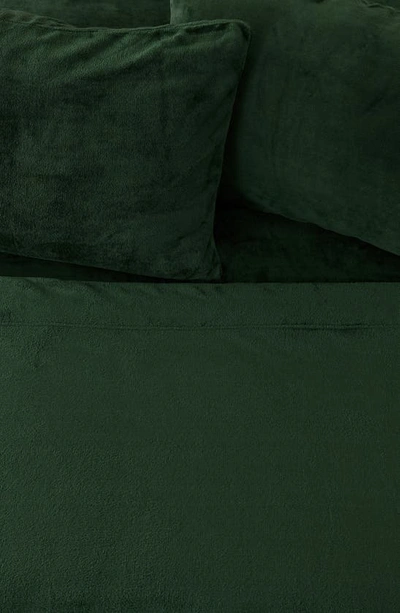 Shop Woven & Weft Solid Plush Velour Sheet Set In Emerald