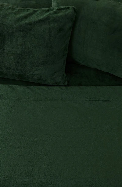 Woven & Weft Solid Plush Velour Sheet Set In Emerald