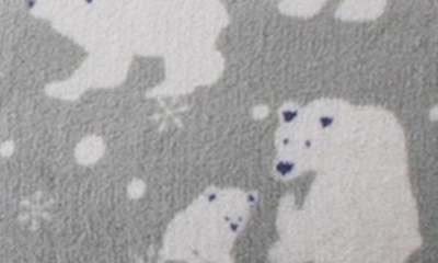 Woven & Weft Printed Plush Velour Sheet Set In Grey Polar Bears