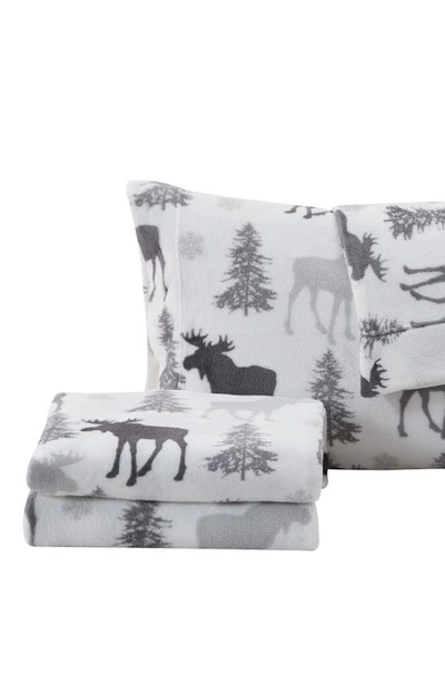 Woven & Weft Printed Plush Velour Sheet Set In Moose