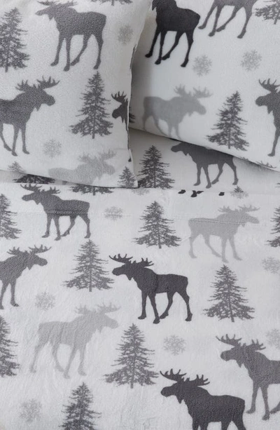 Woven & Weft Printed Plush Velour Sheet Set In Moose