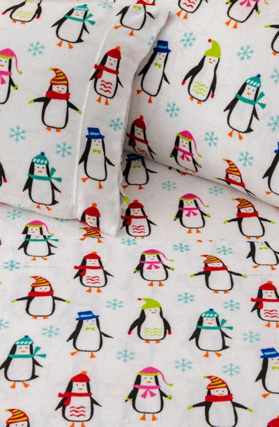 Woven & Weft Printed Plush Velour Sheet Set In Penguins