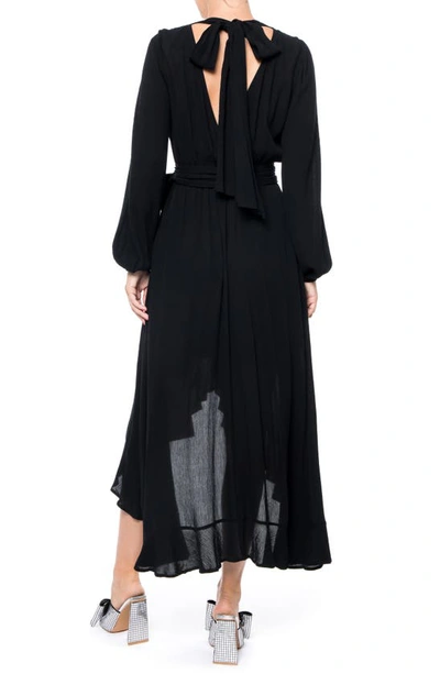 Meghan La Meadow Surplice V-neck Long Sleeve Maxi Dress In Black