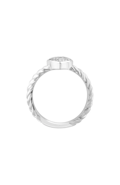 Shop Effy Sterling Silver Pavé Diamond Heart Ring