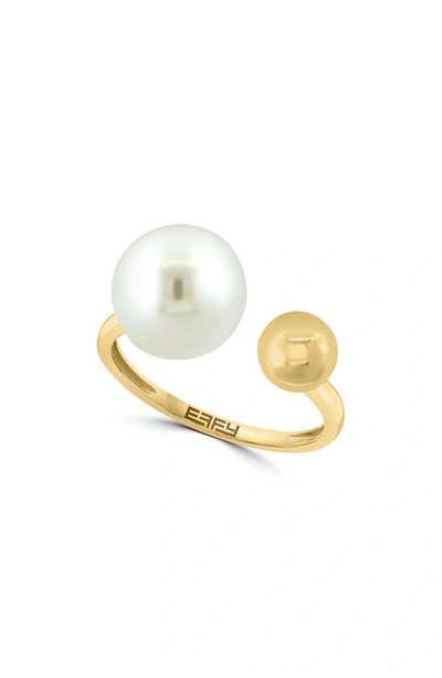 Shop Effy 14k Gold Freshwater Pearl Ring In Yellow Gold