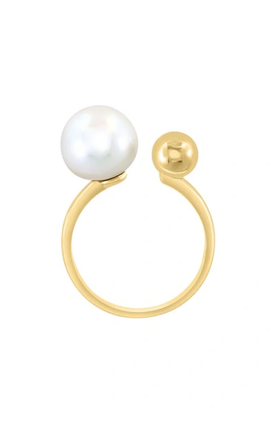 Shop Effy 14k Gold Freshwater Pearl Ring In Yellow Gold