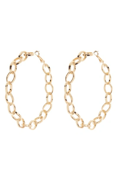 Shop Tasha Chain Hoop Earrings In Gold