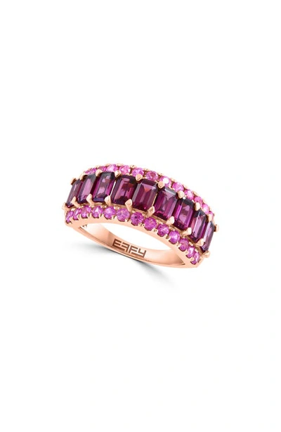 Shop Effy 14k Rose Gold Rhodolite Garnet & Pink Sapphire Ring In Rose Gold/ Multi