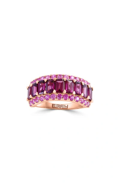 Shop Effy 14k Rose Gold Rhodolite Garnet & Pink Sapphire Ring In Rose Gold/ Multi