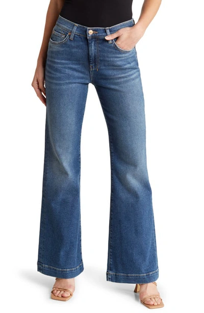Shop Seven 7 For All Mankind Dojo Tailorless Wide Leg Jeans In Blue Print