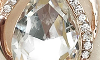 Shop Design Studio Ak Anne Klein Crystal Teardrop Earrings & Pendant Necklace Set In Gold/ Crystal White