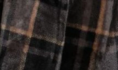 Nordstrom Rack Patterned Plush Robe In Black Highland Plaid