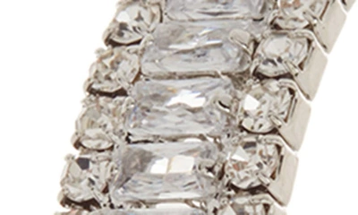 Shop Tasha Crystal Hoop Earrings In Silver