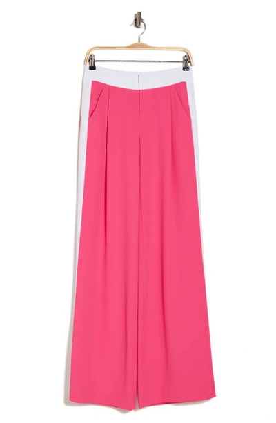 Shop Alice And Olivia Eric Tux Stripe Wide Leg Pants In Candy