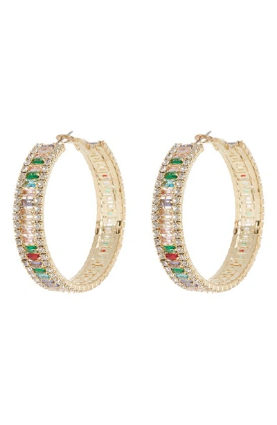 Shop Tasha Crystal Hoop Earrings In Gold
