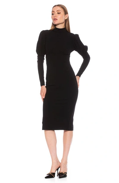Shop Alexia Admor Diva Long Sleeve Midi Dress In Black