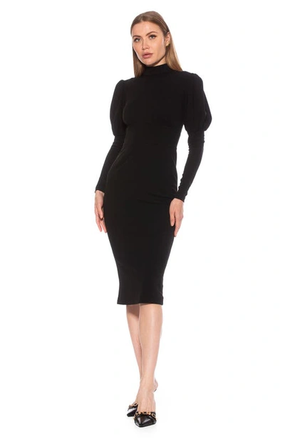 Shop Alexia Admor Diva Long Sleeve Midi Dress In Black