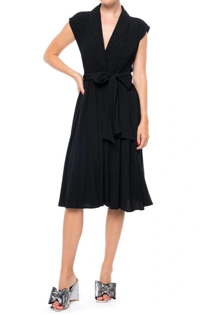 Meghan La Honeysuckle Gauze Midi Dress In Black