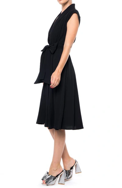 Meghan La Honeysuckle Gauze Midi Dress In Black