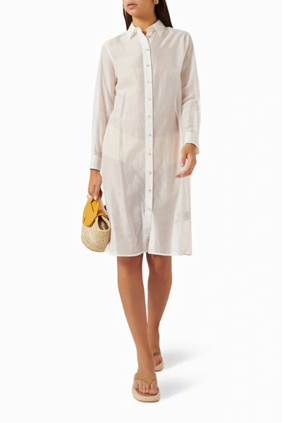 Shop Marella Falesia Shirt Dress In White