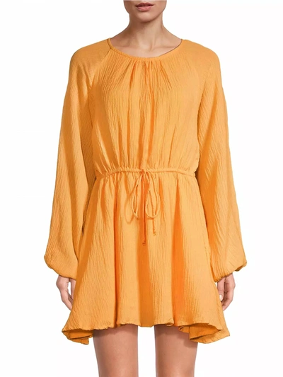 Shop Faithfull The Brand Constance Mini Dress In Saffron In Yellow