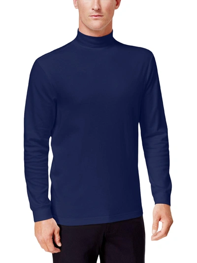 Shop Club Room Mens Cotton Long Sleeve T-shirt In Blue