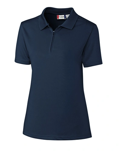 Shop Clique Malmo Snag Proof Zip Polo Shirt In Blue