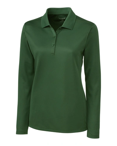 Shop Clique L/s Ice Lady Pique Polo Shirt In Green